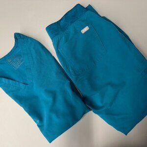 Figs Scrub Set - Pacific Blue - Casma top XS & Jogger bottoms S/P